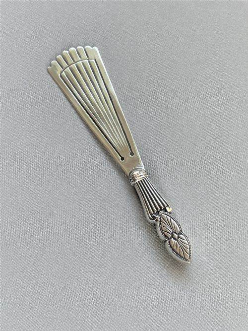A Rare Novelty Silver 'Fan' Bookmark