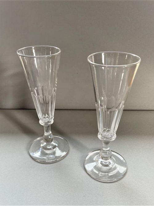 fig 1. A fine pair of Victorian cut glass champagne flutes