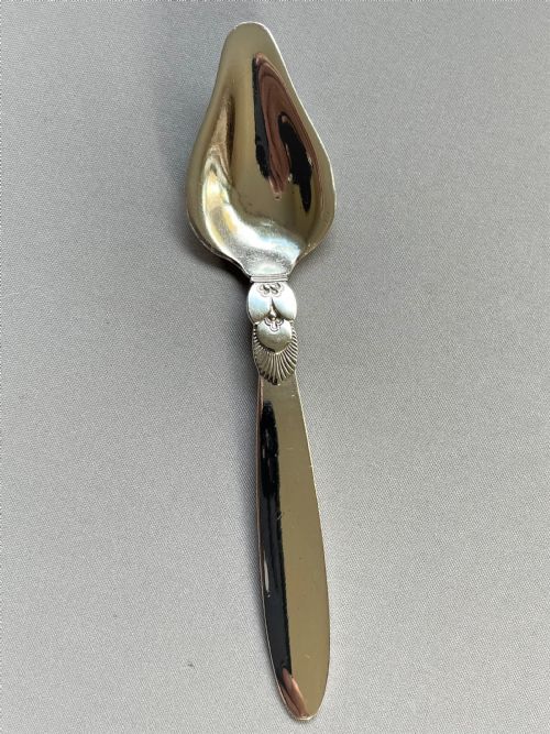 A Stylish Georg Jensen Silver Preserve Spoon