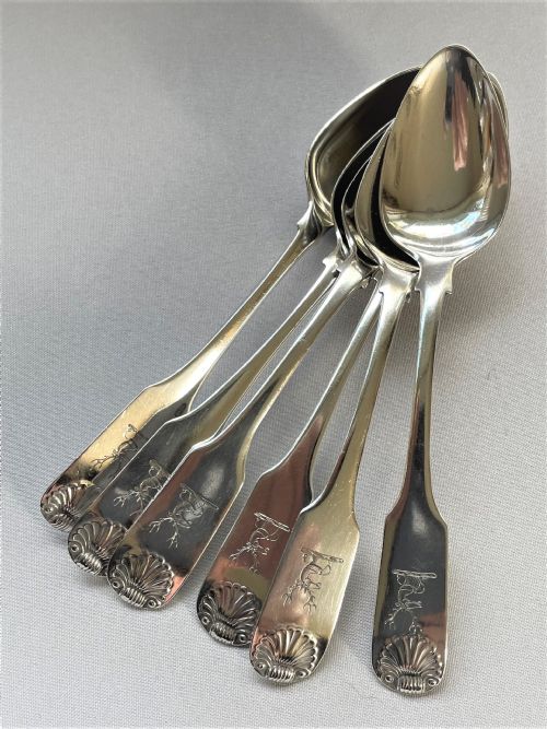 A Fine Set of Six Georgian Irish Silver Teaspoons