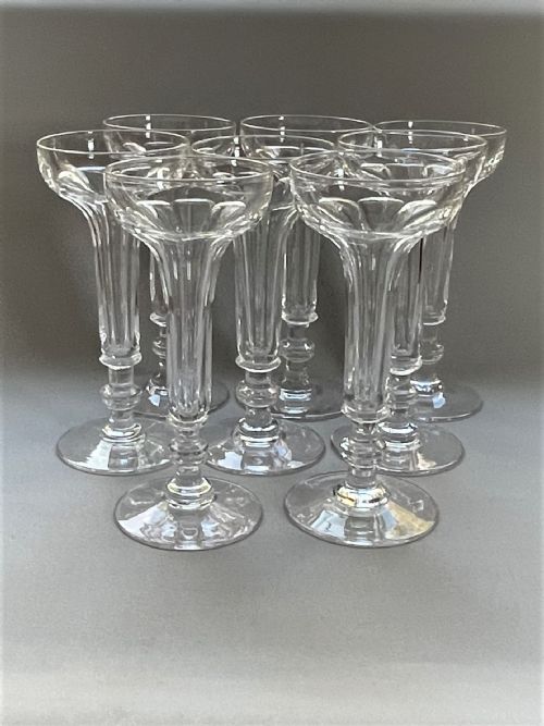 A Fabulous Set of 8 Hollow Stem Champagne Glasses