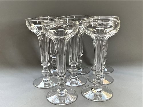 fig 1. A fabulous set of 8 hollow stem champagne glasses