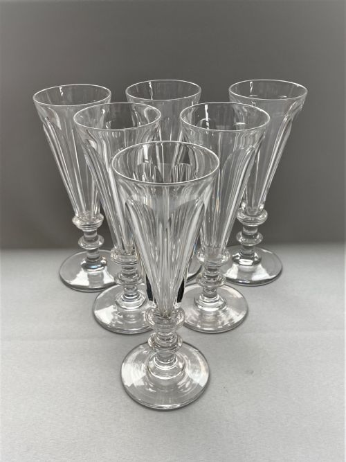 fig 1. A superb set of 6 Victorian champagne flutes