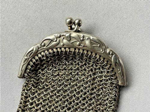 fig 1. A seasonal themed French silver mistletoe coin purse