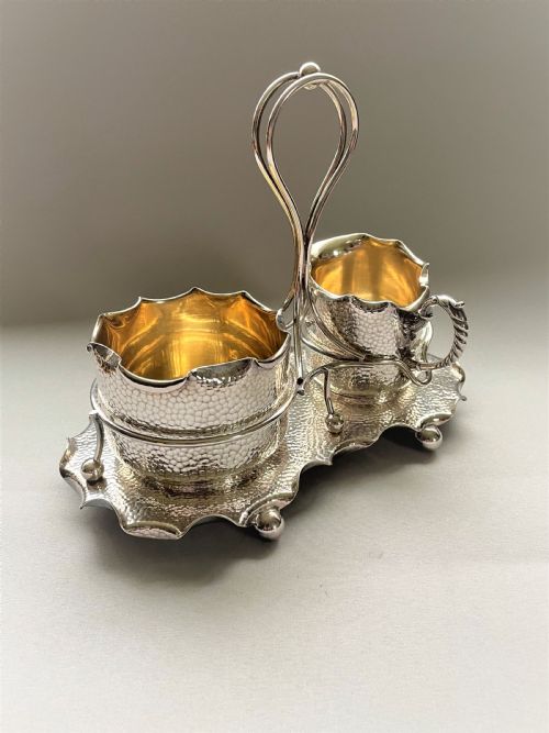 A Gorgeous Arts & Crafts Silver Plated Cream & Sugar Set