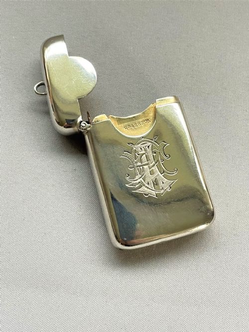 A Lovely Edwardian Silver Vesta/stamp Case Combo
