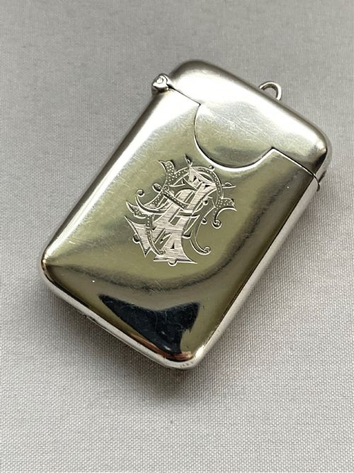 fig 1. A lovely Edwardian silver vesta/stamp case combo