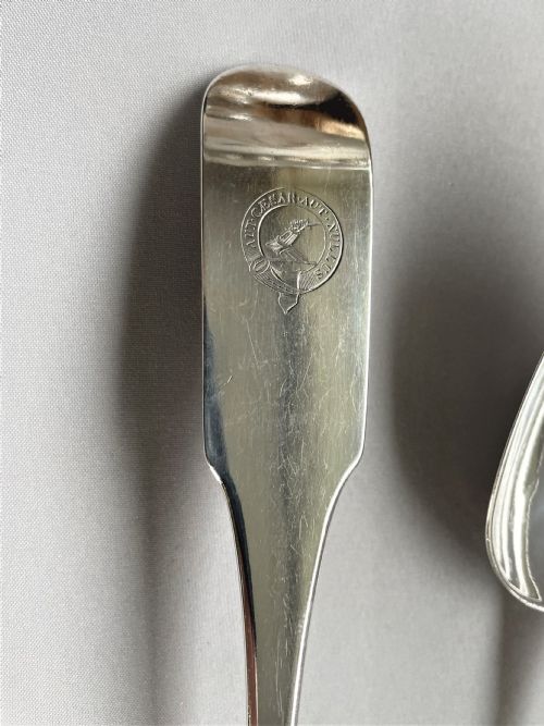 fig 1. An outstanding duo of Irish Georgian silver basting/straining spoons