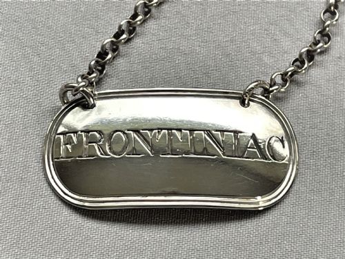 fig 1. An extremely rare Georgian silver 'Frontiniac' label