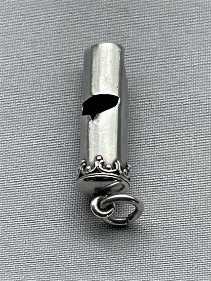 fig 1. A delightful Victorian silver dog whistle