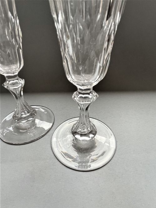 fig 1. A gorgeous pair of cut glass Victorian champagne flutes