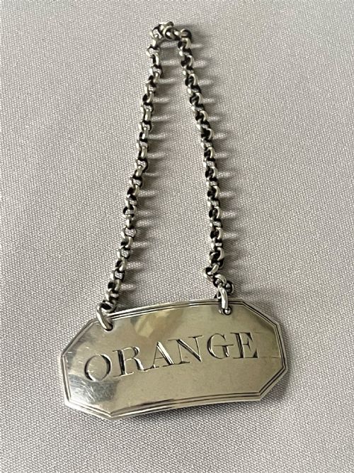 A Lovely Georgian Silver 'Orange' Decanter Label