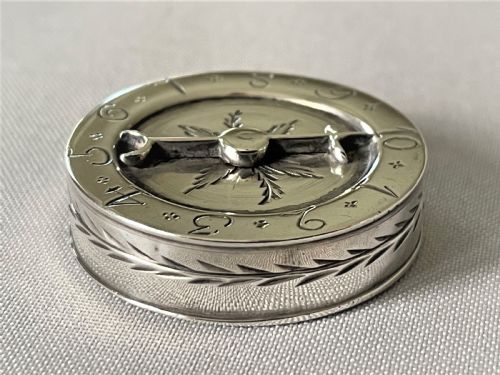 fig 1. An extremely rare Georgian silver counter/patch box