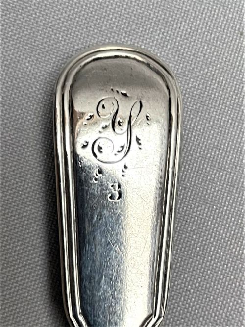 fig 2. A set of 8 18th Century silver Fiddle & Thread pattern teaspoons