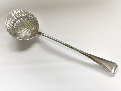 A Quality Mid-victorian Shell Bowl Silver Soup Ladle