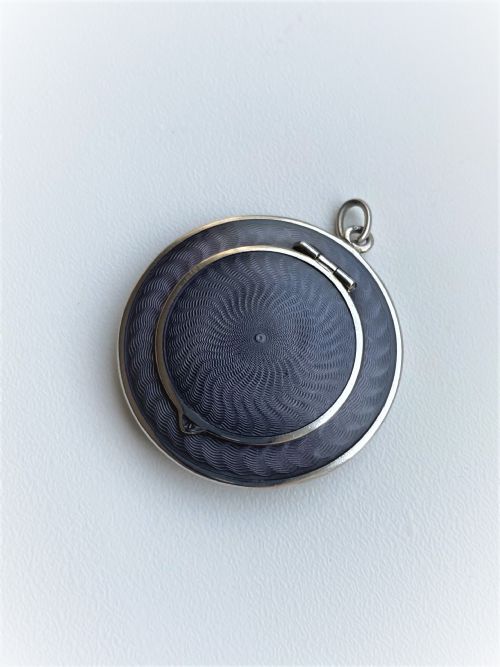 A Superb Silver & Enamel Pendant Compact
