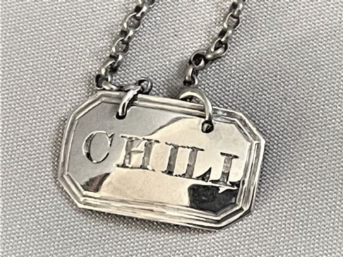 fig 2. A rare Georgian silver 'Chili' sauce label