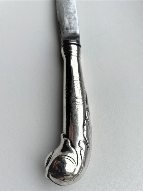 fig 1. An early 18th Century silver handled butter knife