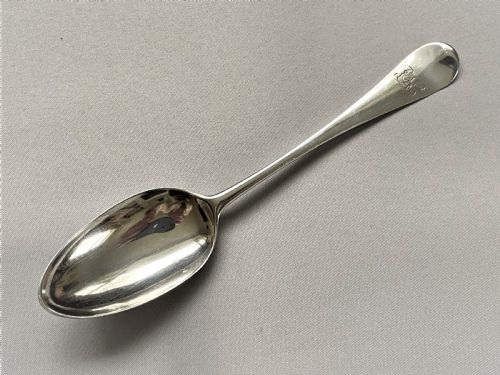 A Mid 18th Century Silver Dessert Spoon