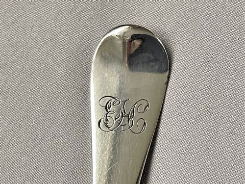fig 1. A mid 18th Century silver dessert spoon