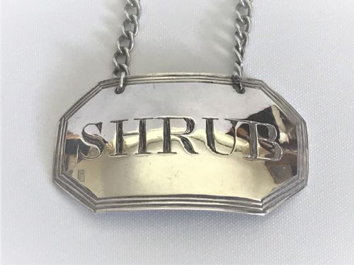 fig 1. A Rare 18th Century Silver 'shrub' Decanter Label.