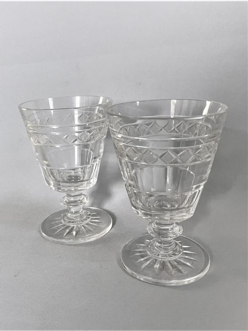 A Pair of Georgian Revival Cut Glass Wine Rummers