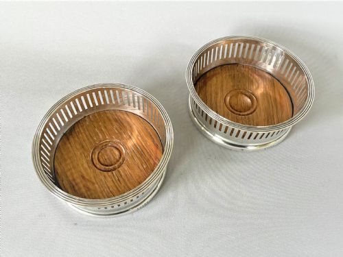 fig 1. A Lovely Pair Of Asprey Small Silver Coasters