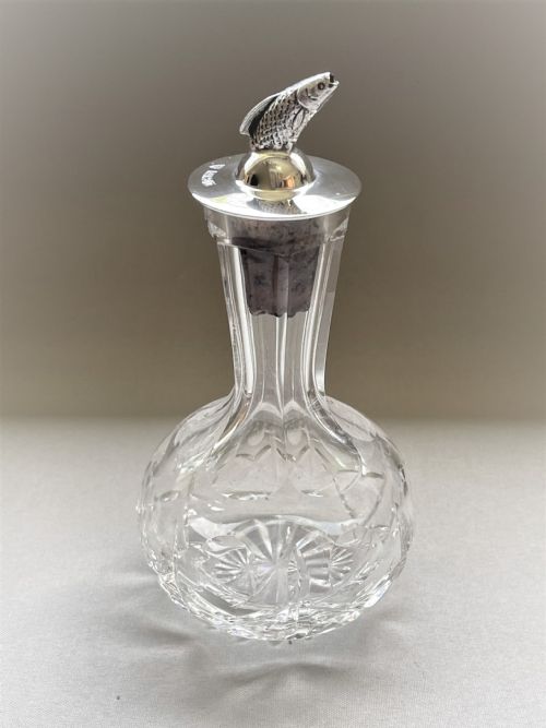 An Unusual Silver Mounted Vinegar/oil Bottle