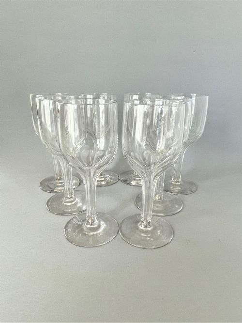 A Fine Set of 8 Hollow Stem Wine Glasses