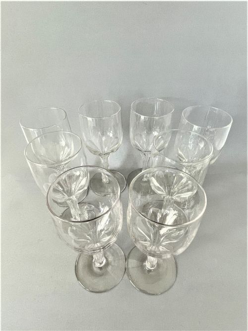 fig 1. A fine set of 8 hollow stem wine glasses