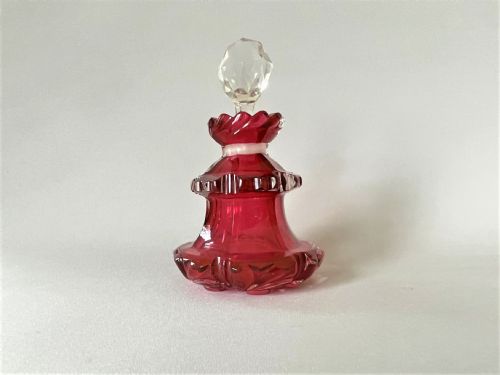 fig 1. A Victorian gothic cranberry table cologne bottle