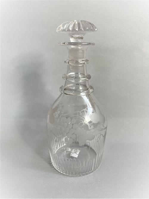 A Delightful Georgian Etched Spirit Decanter
