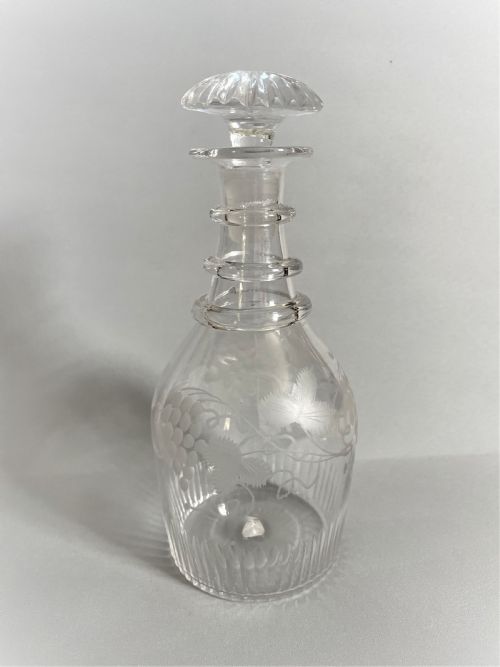 fig 1. A delightful Georgian etched spirit decanter