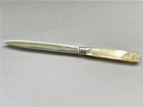 A Georgian Silver & Mother-of-pearl Letter Opener
