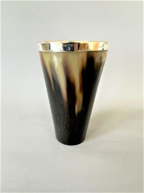 A Fine Silver Mounted Victorian Horn Beaker