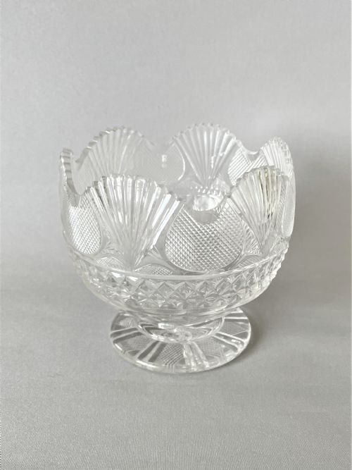 A Gorgeous Regency Revival Cut Glass Pedestal Bowl
