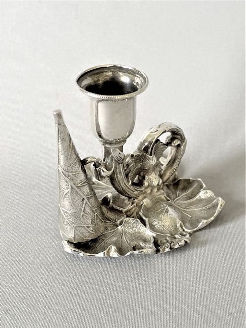 fig 1. A superb small Victorian silver naturalistic chamber stick