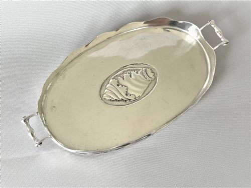 fig 1. An unusual Edwardian novelty silver card tray