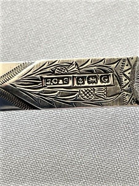 fig 1. A stunning hallmarked silver letter opener with Scottish themes