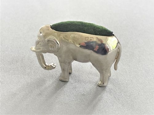 An Edwardian Silver Elephant Pin Cushion