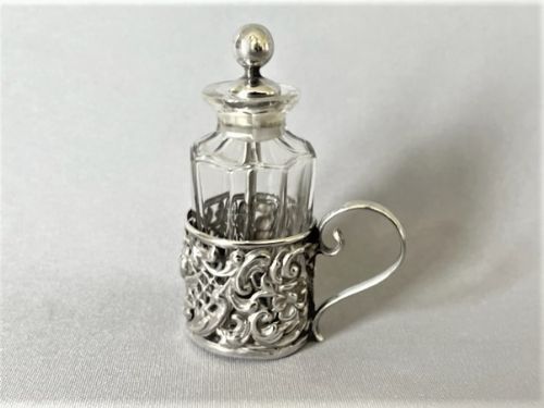 A Late Victorian Miniature Silver Cased Spice Bottle