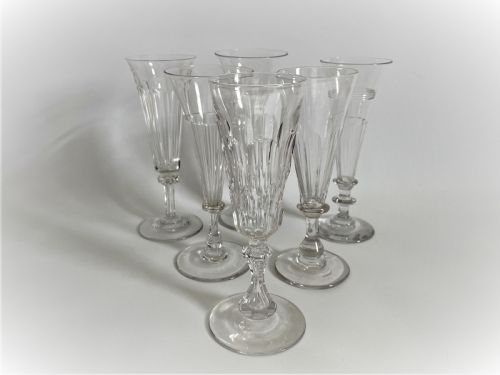 A Gorgeous Harlequin Set of Victorian Champagne Flutes
