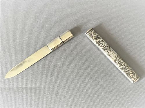 An Unusual Two Part Edwardian Silver Fruit Knife