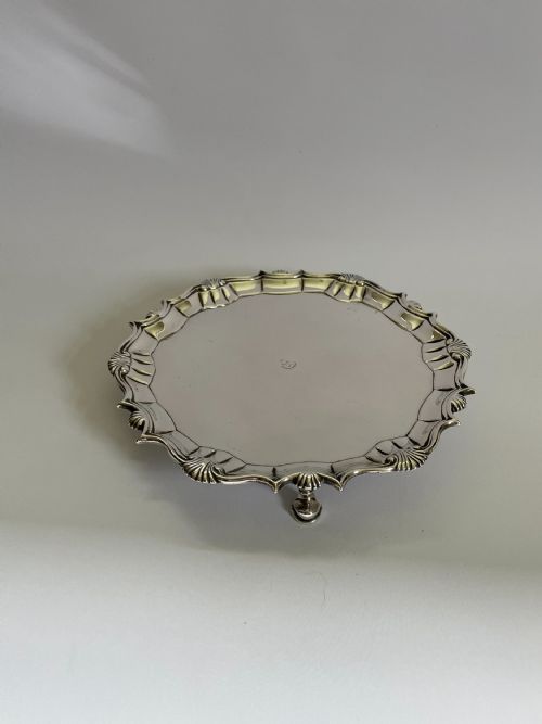 A Superb Early George II Large Silver Card Tray