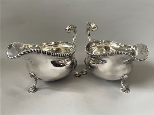 A Substantial Pair of Silver Gravy Boats