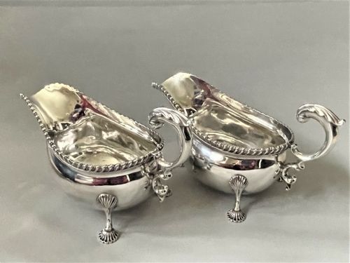fig 1. A Substantial Pair Of Silver Gravy Boats