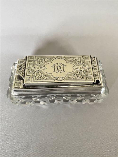 fig 1. A rare mid Victorian silver mounted table vesta