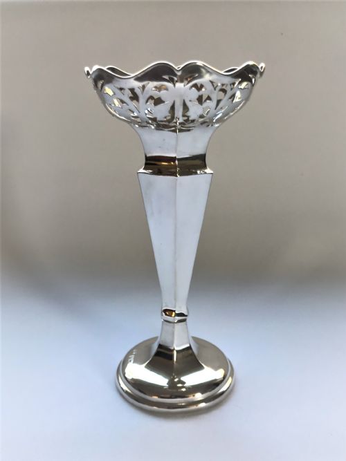 fig 1. A Beautiful Pierced Silver Stem Vase