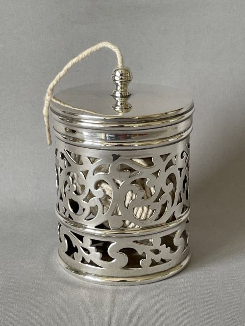 A Fabulous Edwardian Pierced Silver String Box