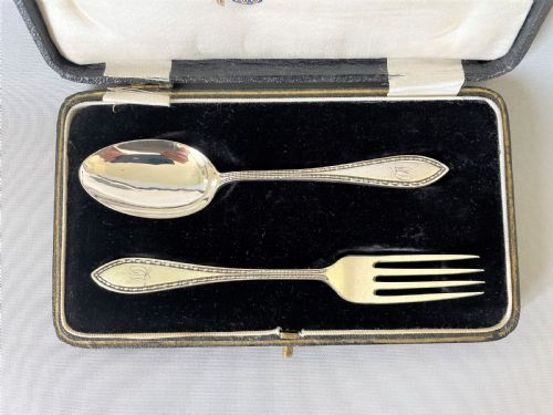 fig 1. A charming boxed silver child's set